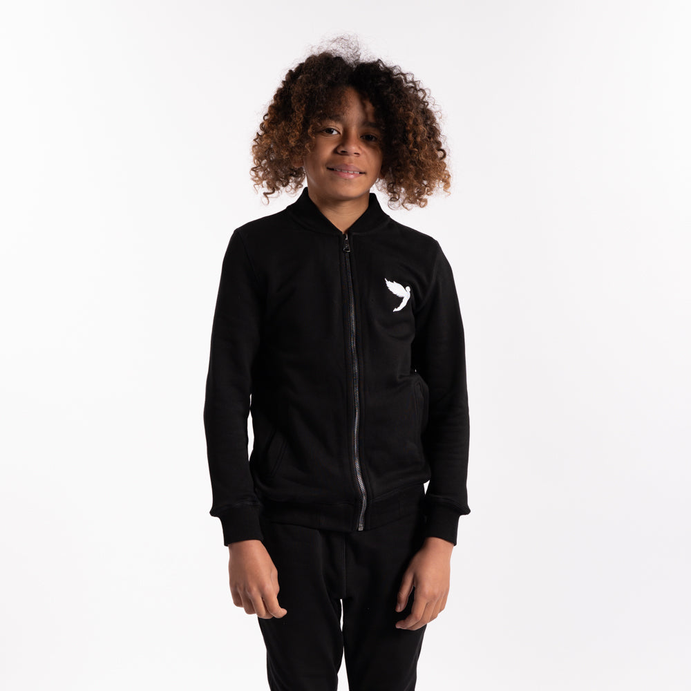 Kids Tracksuit Jacket Black (6541115785380) (7790688731380)