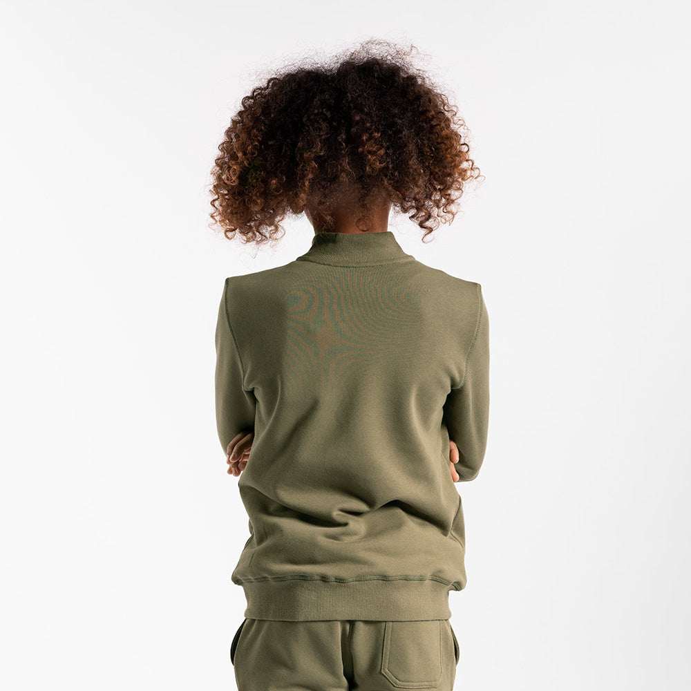 Kids Tracksuit Jacket Khaki (6541121978532) (7790688698612)