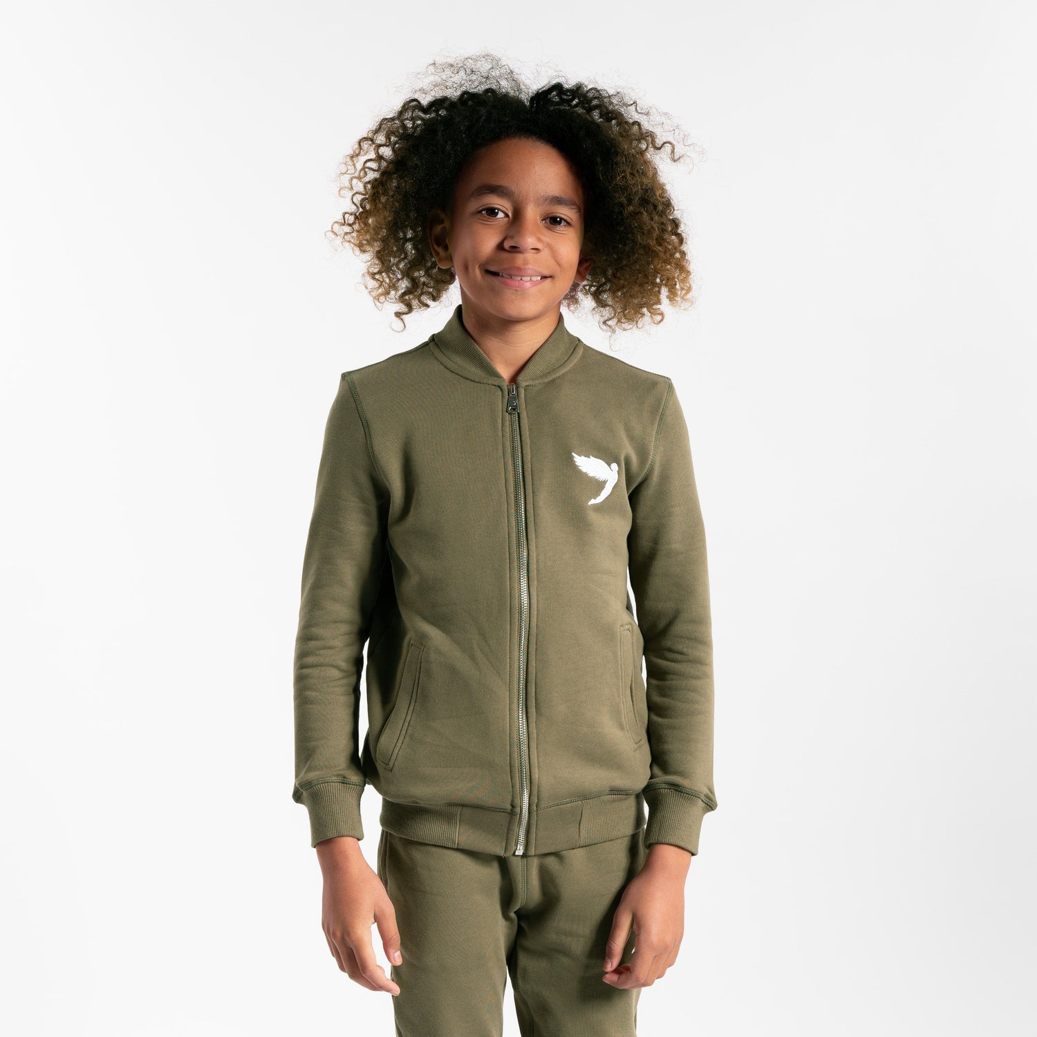 Kids Tracksuit Jacket Khaki (6541121978532) (7790688698612)